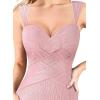 image:imageVFSHOW Womens Formal Prom Sexy Sweetheart Neckline Backless Ruched Maxi Dress 2024 Crinkle Wide Strap High Split Evening Gown