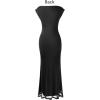 image:imageVFSHOW Womens Off The Shoulder Wedding Guest Maxi Long Dress 2026 Sexy Mesh One Shoulder Formal Cocktail Bodycon DressesBlack