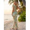 image:imageVFSHOW Womens Off The Shoulder Wedding Guest Maxi Long Dress 2026 Sexy Mesh One Shoulder Formal Cocktail Bodycon DressesGreen and Orange Floral Print