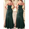 image:imageVFSHOW Womens Rhinestone Spaghetti Strap Prom Formal High Split Maxi Dress 2023 Sexy Sweetheart Neck Twist Front Evening Gown