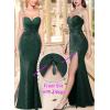 image:imageVFSHOW Womens Rhinestone Spaghetti Strap Prom Formal High Split Maxi Dress 2023 Sexy Sweetheart Neck Twist Front Evening Gown