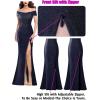 image:imageVFSHOW Womens Sexy Off Shoulder High Split Prom Formal Wedding Guest Maxi Dress Front Twist Knot Long Cocktail Evening Gown