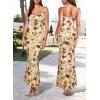 image:imageVFSHOW Womens Summer Spaghetti Strap Bodycon Maxi Long Dress 2026 Sexy Beach Wedding Guest Vacation Date Night Slip DressesBeige Jacquard Lace Floral