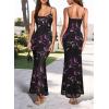 image:imageVFSHOW Womens Summer Spaghetti Strap Bodycon Maxi Long Dress 2026 Sexy Beach Wedding Guest Vacation Date Night Slip DressesBlack With Purple Abstract Print