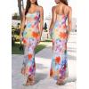 image:imageVFSHOW Womens Summer Spaghetti Strap Bodycon Maxi Long Dress 2026 Sexy Beach Wedding Guest Vacation Date Night Slip DressesMulti Floral Print