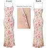 image:imageVFSHOW Womens Summer Spaghetti Strap Bodycon Maxi Long Dress 2026 Sexy Beach Wedding Guest Vacation Date Night Slip DressesPink Floral Print