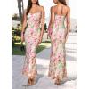 image:imageVFSHOW Womens Summer Spaghetti Strap Bodycon Maxi Long Dress 2026 Sexy Beach Wedding Guest Vacation Date Night Slip DressesPink Floral Print