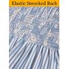 image:imageVFSHOW Womens Wedding Guest Dress Wrap V Neck Pocket Business Cocktail Sleeveless Belted Long Fit and Flare A Line DressesBlue and White Striped
