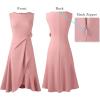 image:imageVFSHOW Womens Asymmetric Ruffle Ruched Cocktail Sleeveless Elegant Boat Neck Wedding Guest Business Formal A Line Midi DressBlush Pink