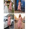 image:imageVFSHOW Womens Asymmetric Ruffle Ruched Cocktail Sleeveless Elegant Boat Neck Wedding Guest Business Formal A Line Midi DressBlush Pink