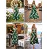 image:imageVFSHOW Womens Casual Halter V Neck Midi Long Dress Wedding Guest Beach Flowy A Line Smocked SundressGreen Floral Print