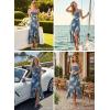 image:imageVFSHOW Womens Cowl Neck Cocktail Formal Wedding Guest Elegant High Low Ruffle Slit Evening Party A Line Long DressBlue Floral Print