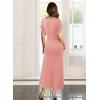 image:imageVFSHOW Womens Ruched Semi Formal Cocktail Dress 2026 Elegant Asymmetrical Neckline Business Church Wedding Guest Long DressPink