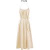 image:imageVFSHOW Womens Summer Halter Scoop Neck Casual Loose Sundress Spaghetti Strap Pocket Beach Vacation A Line Long Cami DressSolid Beige