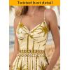 image:imageVFSHOW Womens Summer Spaghetti Strap V Neck Long Dress 2026 Casual Beach Vacation Wedding Guest Pockets Flowy A Line SundressBeige Floral