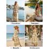 image:imageVFSHOW Womens Summer Spaghetti Strap V Neck Long Dress 2026 Casual Beach Vacation Wedding Guest Pockets Flowy A Line SundressBeige Floral