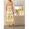 image:imageVFSHOW Womens Summer Spaghetti Strap V Neck Long Dress 2026 Casual Beach Vacation Wedding Guest Pockets Flowy A Line SundressBeige Floral