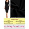 image:imageVFSHOW Womens Wear to Work Front Zipper V Neck Peplum Business Office Church Flattering Pencil Sheath DressBlack