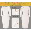 image:imageVFSHOW Womens Wear to Work Front Zipper V Neck Peplum Business Office Church Flattering Pencil Sheath DressOffwhite