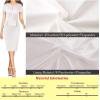 image:imageVFSHOW Womens Work Business Office Front Zipper Peplum Bodycon Dresses Elegant Short Sleeve Slim Church Pencil Sheath DressOffwhite