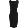 image:imageVFSHOW Womens Work Office Business Casual Sleeveless Ruched Elegant Professional Church Cocktail Party Pencil Sheath DressBlack