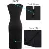 image:imageVFSHOW Womens Work Office Business Casual Sleeveless Ruched Elegant Professional Church Cocktail Party Pencil Sheath DressBlackp