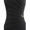 image:imageVFSHOW Womens Work Office Business Casual Sleeveless Ruched Elegant Professional Church Cocktail Party Pencil Sheath DressBlackp