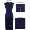 image:imageVFSHOW Womens Work Office Business Casual Sleeveless Ruched Elegant Professional Church Cocktail Party Pencil Sheath DressDark Blue