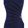 image:imageVFSHOW Womens Work Office Business Casual Sleeveless Ruched Elegant Professional Church Cocktail Party Pencil Sheath DressDark Blue