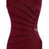 image:imageVFSHOW Womens Work Office Business Casual Sleeveless Ruched Elegant Professional Church Cocktail Party Pencil Sheath DressDark Red