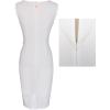 image:imageVFSHOW Womens Work Office Business Casual Sleeveless Ruched Elegant Professional Church Cocktail Party Pencil Sheath DressOffwhite