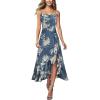 image:imageVFSHOW Womens Cowl Neck Cocktail Formal Wedding Guest Elegant High Low Ruffle Slit Evening Party A Line Long DressBlue Floral Print
