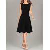 image:imageVFSHOW Womens Front Zipper Work Business ALine Dress Elegant Professional Office Career Church Fit and Flare Skater DressesBlack