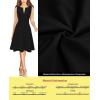 image:imageVFSHOW Womens Front Zipper Work Business ALine Dress Elegant Professional Office Career Church Fit and Flare Skater DressesBlack