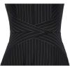 image:imageVFSHOW Womens Front Zipper Work Business ALine Dress Elegant Professional Office Career Church Fit and Flare Skater DressesBlack and White Striped