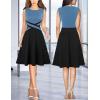 image:imageVFSHOW Womens Front Zipper Work Business ALine Dress Elegant Professional Office Career Church Fit and Flare Skater DressesBlueblack