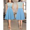 image:imageVFSHOW Womens Front Zipper Work Business ALine Dress Elegant Professional Office Career Church Fit and Flare Skater DressesBlueoff White Tweed and Light Blue