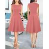 image:imageVFSHOW Womens Front Zipper Work Business ALine Dress Elegant Professional Office Career Church Fit and Flare Skater DressesDark Pink