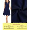 image:imageVFSHOW Womens Front Zipper Work Business ALine Dress Elegant Professional Office Career Church Fit and Flare Skater DressesNavy Blue