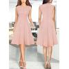 image:imageVFSHOW Womens Front Zipper Work Business ALine Dress Elegant Professional Office Career Church Fit and Flare Skater DressesPink Tweed