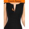 image:imageVFSHOW Womens Front Zipper Work Business Office Bodycon Dress Elegant Professional Career Church Party Pencil Sheath DressBlackpolyester