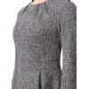 image:imageVFSHOW Womens Pleated Crew Neck Peplum Slim Work Business Dress Elegant 34 Sleeves Office Church Bodycon Pencil Sheath DressBlack Tweed