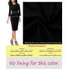 image:imageVFSHOW Womens Pleated Crew Neck Peplum Slim Work Business Dress Elegant 34 Sleeves Office Church Bodycon Pencil Sheath DressBlack With White Piping