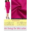 image:imageVFSHOW Womens Pleated Crew Neck Peplum Slim Work Business Dress Elegant 34 Sleeves Office Church Bodycon Pencil Sheath DressHot Pink