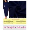 image:imageVFSHOW Womens Pleated Crew Neck Peplum Slim Work Business Dress Elegant 34 Sleeves Office Church Bodycon Pencil Sheath DressNavy Blue