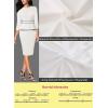 image:imageVFSHOW Womens Pleated Crew Neck Peplum Slim Work Business Dress Elegant 34 Sleeves Office Church Bodycon Pencil Sheath DressOff White  Black Piping