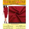 image:imageVFSHOW Womens Pleated Crew Neck Peplum Slim Work Business Dress Elegant 34 Sleeves Office Church Bodycon Pencil Sheath DressRed  Black Piping