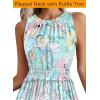 image:imageVFSHOW Womens Summer Casual Ruffle Crew Neck Midi Long Dress Sleeveless Wedding Guest Pocket Flowy A Line Tunic SundressBlue Multi Floral Print