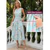 image:imageVFSHOW Womens Summer Casual Ruffle Crew Neck Midi Long Dress Sleeveless Wedding Guest Pocket Flowy A Line Tunic SundressBlue Multi Floral Print