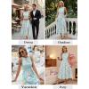 image:imageVFSHOW Womens Summer Casual Ruffle Crew Neck Midi Long Dress Sleeveless Wedding Guest Pocket Flowy A Line Tunic SundressBlue Multi Floral Print
